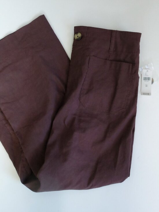 NEW Anthropologie Colette Crop Wide-Leg Pants Maeve 28 Chocolate Brown - Picture 3 of 7